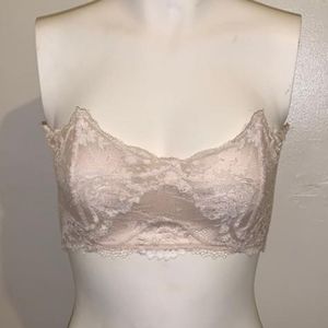 Victoria secret cream strapless lace bra
